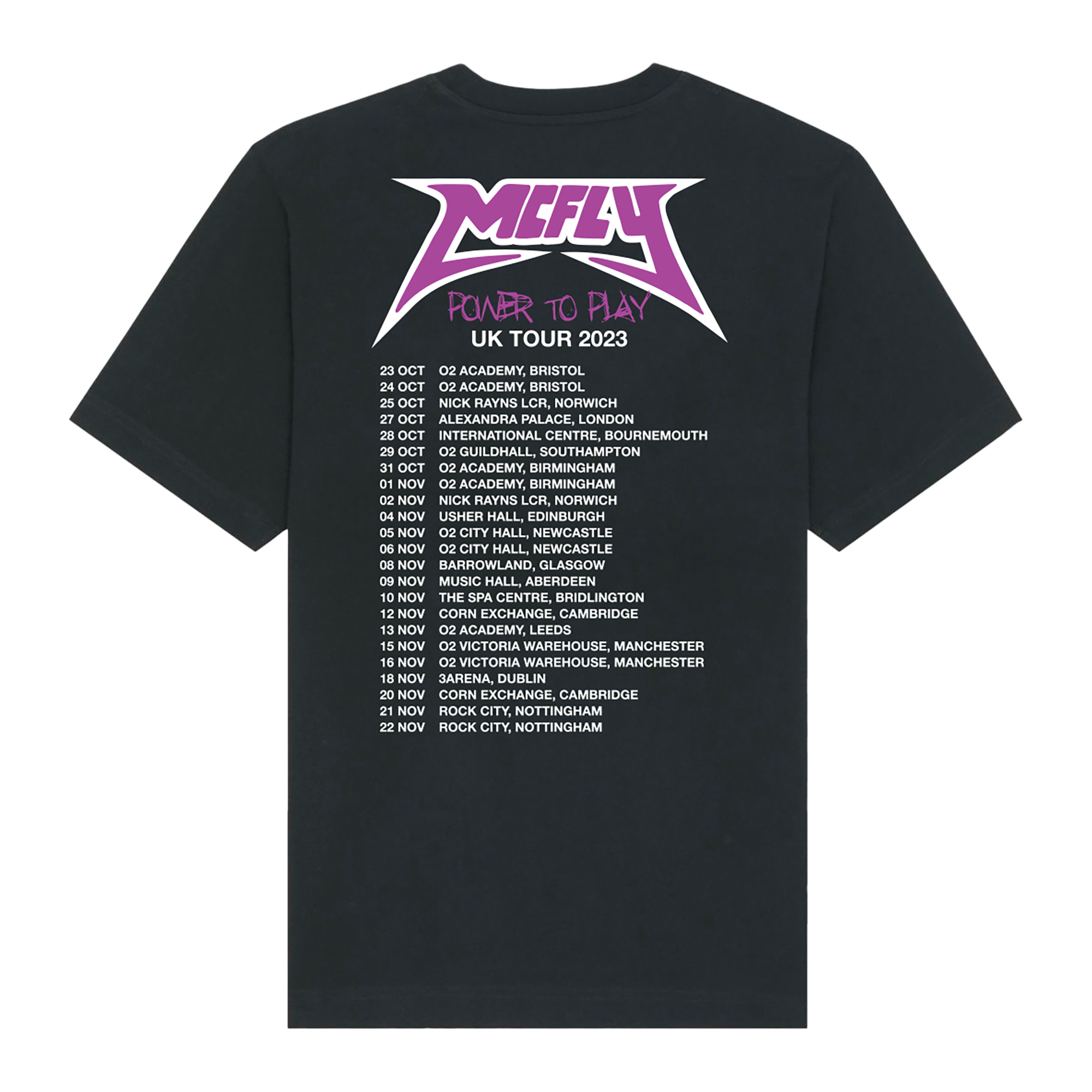 Power To Play | UK 2023 Black Tour Tee